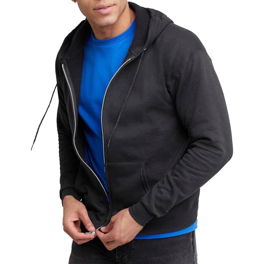 Hanes Men's EcoSmart Full-Zip Hoodie: $13 Hanes Men's EcoSmart Full-Zip Hoodie: $13