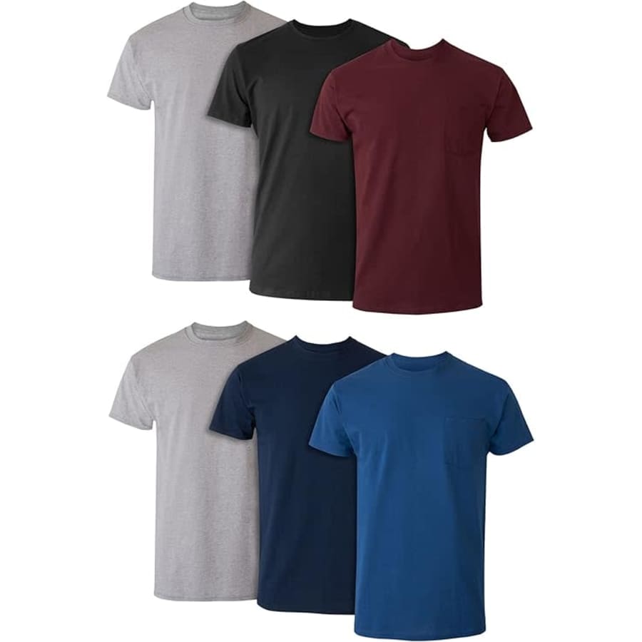 Hanes Men's Pocket T-Shirt 6-Pack: $12 Hanes Men's Pocket T-Shirt 6-Pack: $12