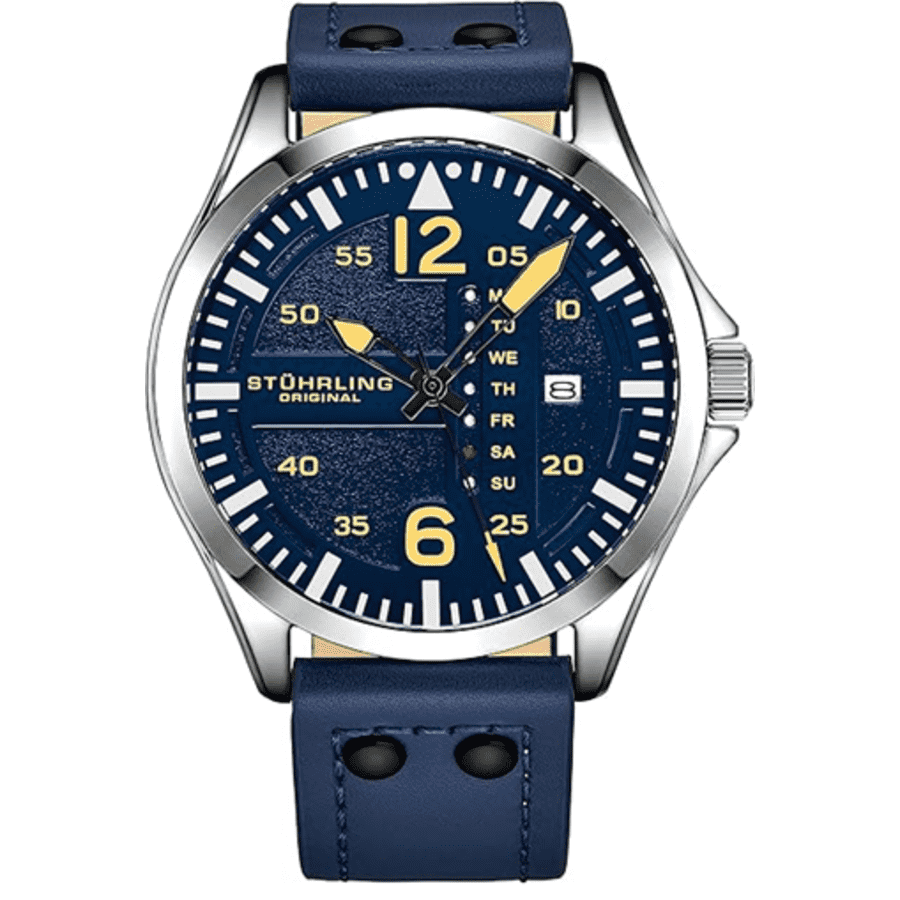 Stuhrling Men's Aviator Leather 51mm Watch: $79 Stuhrling Men's Aviator Leather 51mm Watch: $79