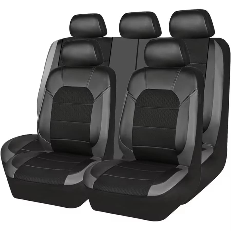 9-Piece Quilted Faux Leather Car Seat Covers: $15.99