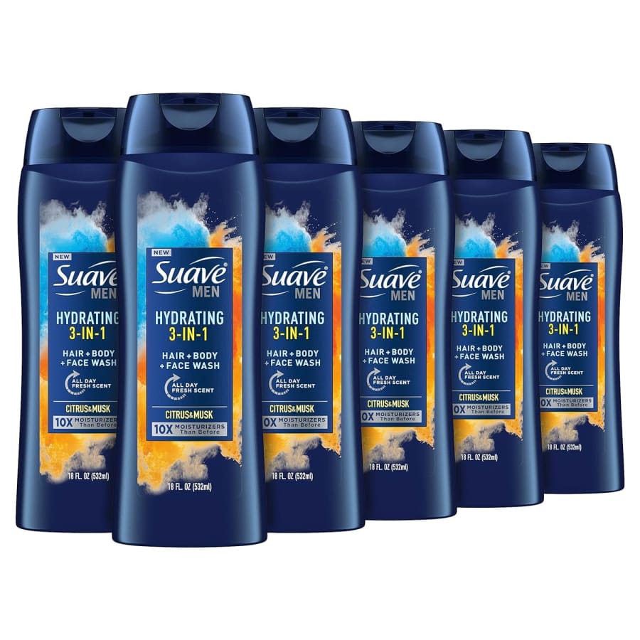 Suave Men Hydrating 3-in-1 Hair / Body / Face 18-oz. Bottle 6-Pack: $12 via Sub & Save