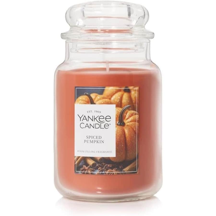 Yankee Candle Spiced Pumpkin 22 oz. Candle: $16 w/ subscribe and save Yankee Candle Spiced Pumpkin 22 oz. Candle: $16 w/ subscribe and save