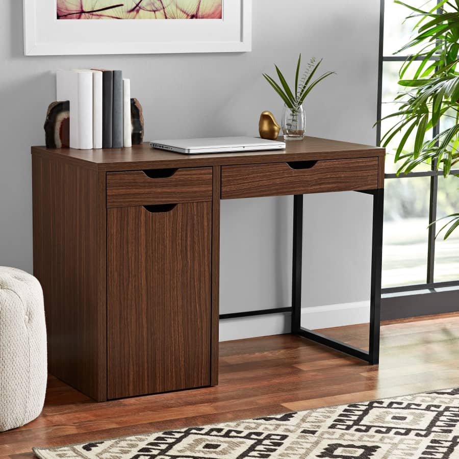 Mainstays Perkins Desk w/ Metal Frame: $33 Mainstays Perkins Desk w/ Metal Frame: $33