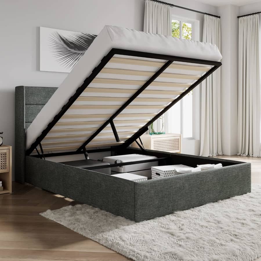 Sha Cerlin Queen Size Lift Up Storage Bed: $220 Sha Cerlin Queen Size Lift Up Storage Bed: $220