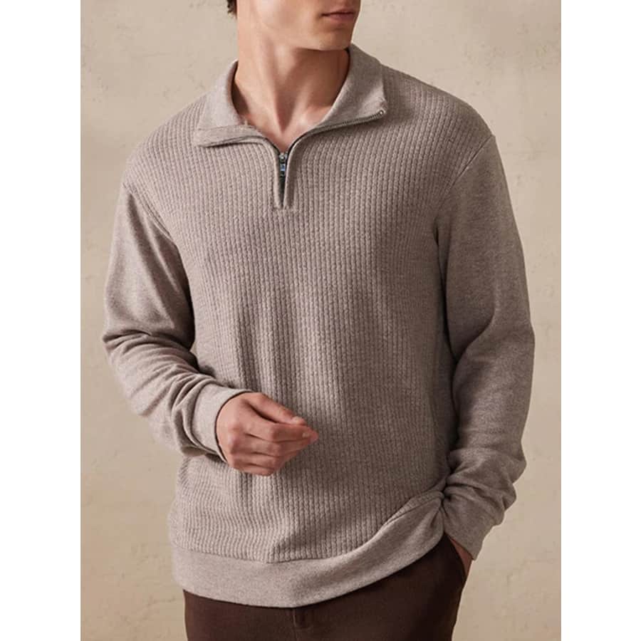 Coofandy Stretchy Polo-Collor Sweater: $30.54