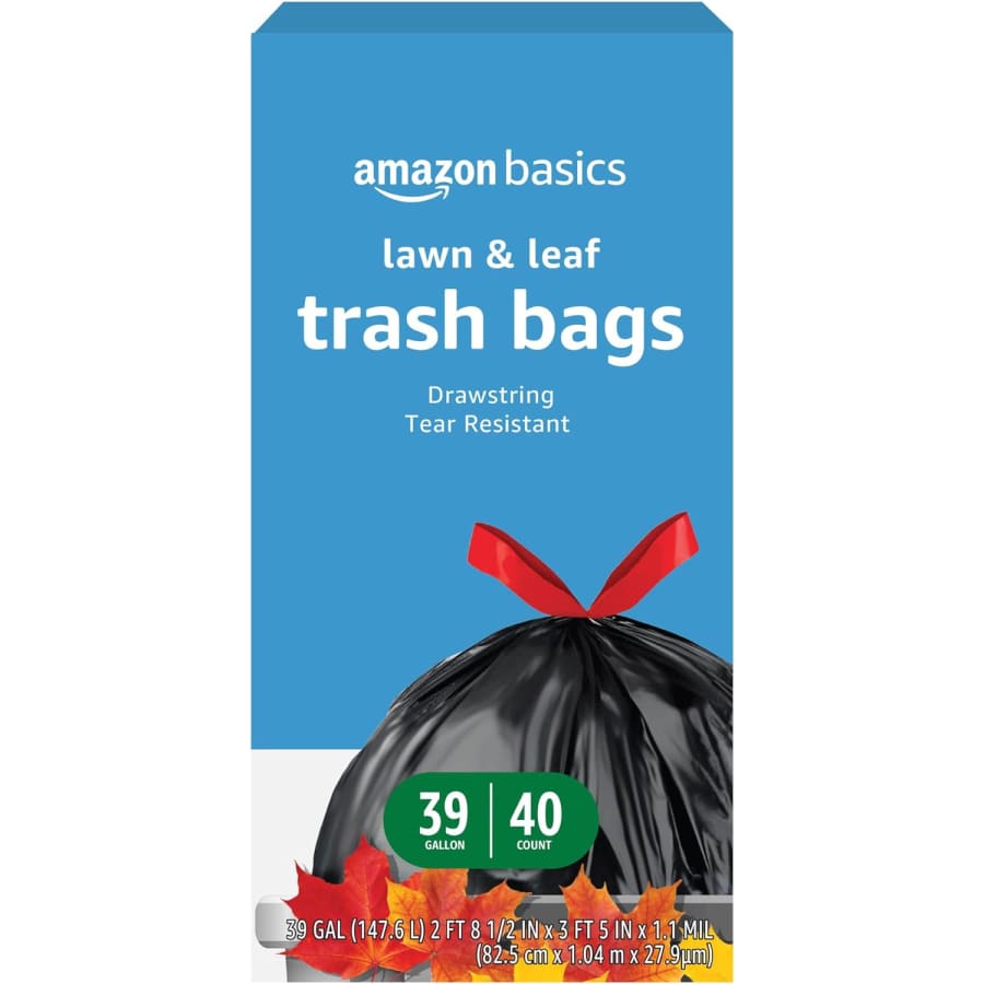 AmazonBasics Lawn & Leaf 39-Gallon Drawstring Trash Bag 40-Count: $11 via Sub & Save