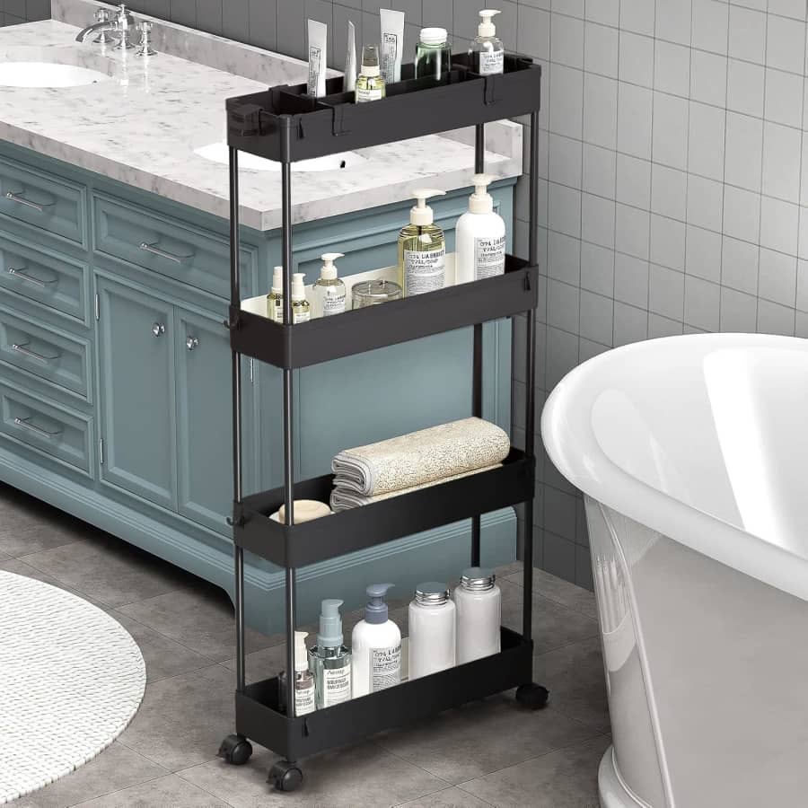 4-Tier Slim Storage Cart: $20 w/ Prime