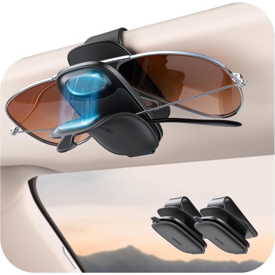 2-Pack Magnetic Sunglasses Holder for Car Visor: $9.49