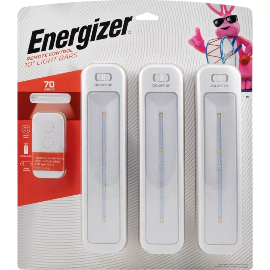Energizer 9" LED Cabinet Lights Bar 3-Pack: $17