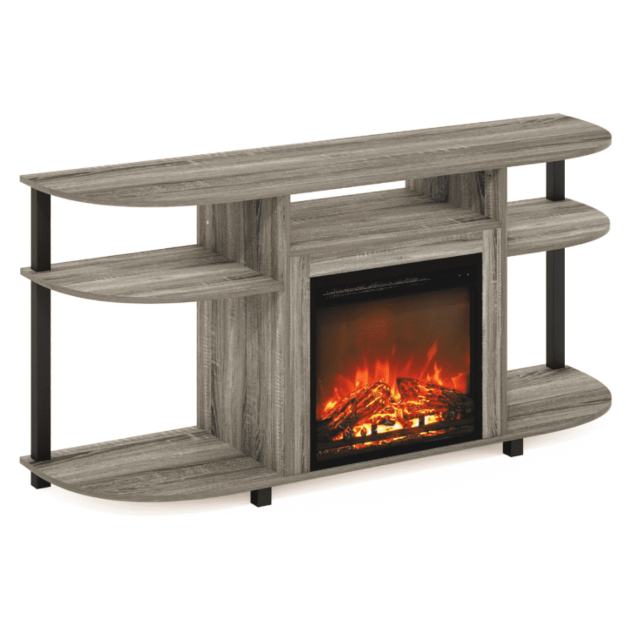 Furinno Jensen Entertainment Center with Fireplace for TV up to 55": $77 Furinno Jensen Entertainment Center with Fireplace for TV up to 55": $77