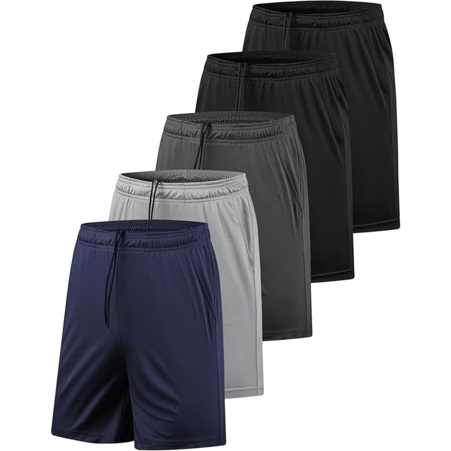 Men's Athletic Gym Shorts 5-Pack (L only): $20