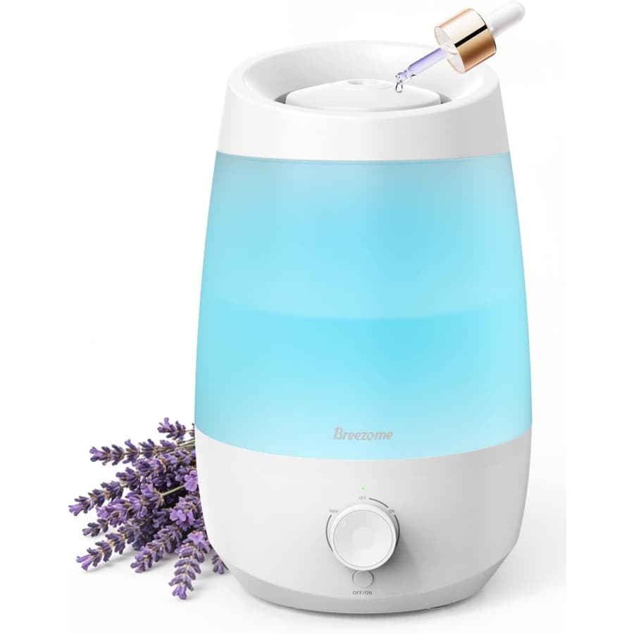 Breezome 2.5L Top Fill Humidifier with LED Lights: $17.99