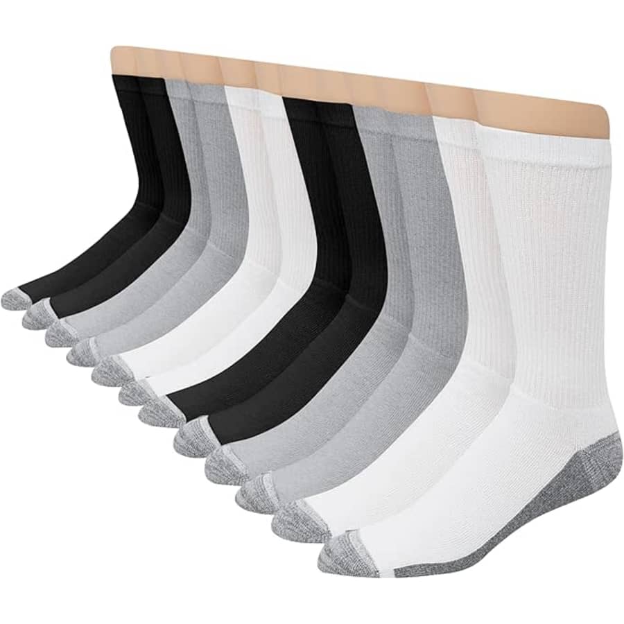 Hanes Men's Max Cushioned Crew Socks 12-Pack: $12