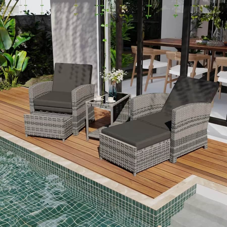 5-Piece Outdoor Lounge Furniture Set: $222 5-Piece Outdoor Lounge Furniture Set: $222