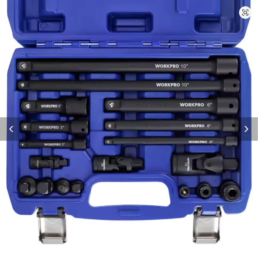 WorkPro 18-Piece Drive Tool Accessory Set: $24 WorkPro 18-Piece Drive Tool Accessory Set: $24