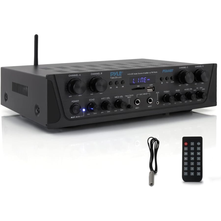 Pyle 500W 4-Channel Bluetooth Home Audio Amplifier: $79.99