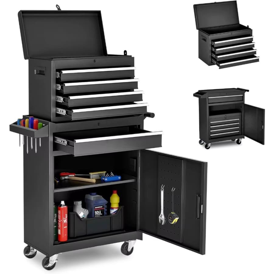 5-Drawer Rolling Tool Storage Cabinet w/ Detachable Tool Box: $89
