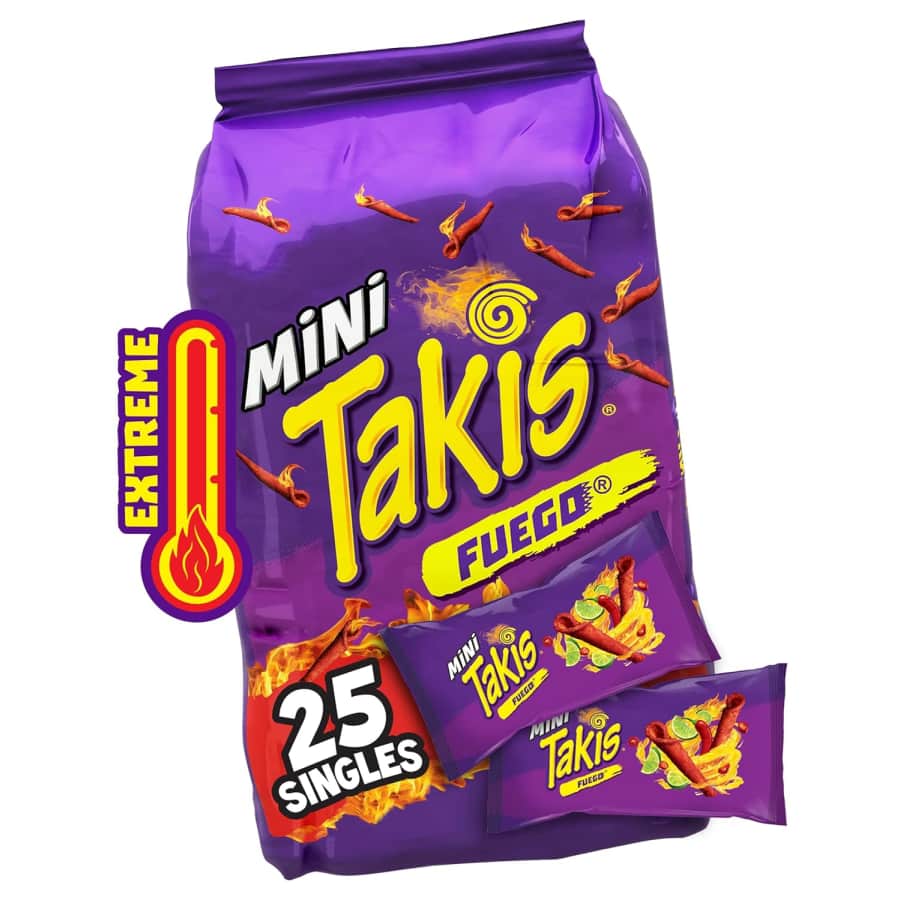 Mini Takis Fuego Crunchy Rolled Tortilla Chips 25-Pack: $9.99
