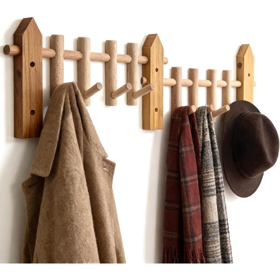 Nuekoely 29" Solid Wood Coat Rack: $9.99