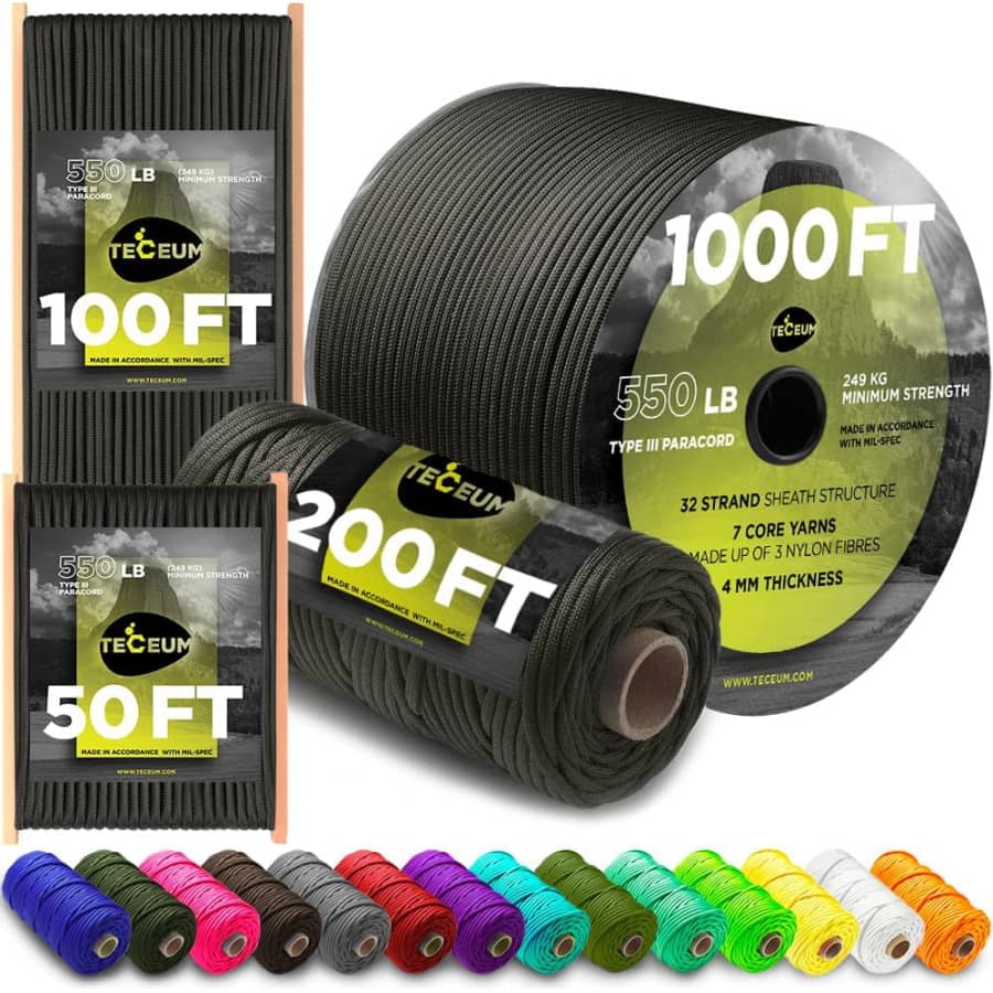 50-Foot 5/32" Paracord Rope: $5.39