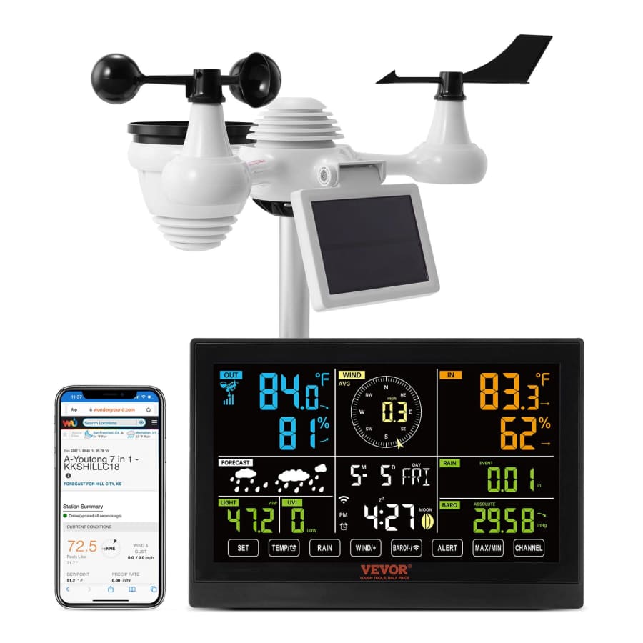 Vevor 7-in-1 Solar Wi-Fi Weather Station: $57 Vevor 7-in-1 Solar Wi-Fi Weather Station: $57