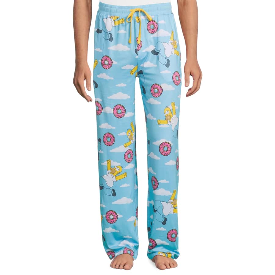 The Simpsons Men's Homer Donut Clouds Sleep Pants: $6.62