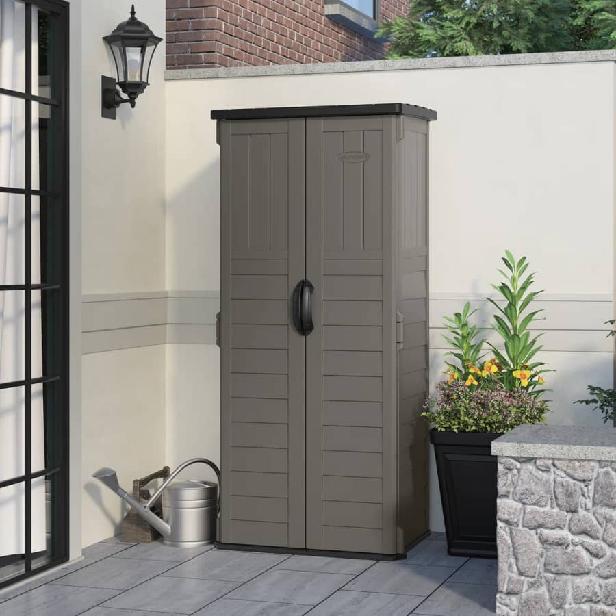 Suncast Outdoor 72" Tall Resin Vertical Tool Shed: $244 Suncast Outdoor 72" Tall Resin Vertical Tool Shed: $244