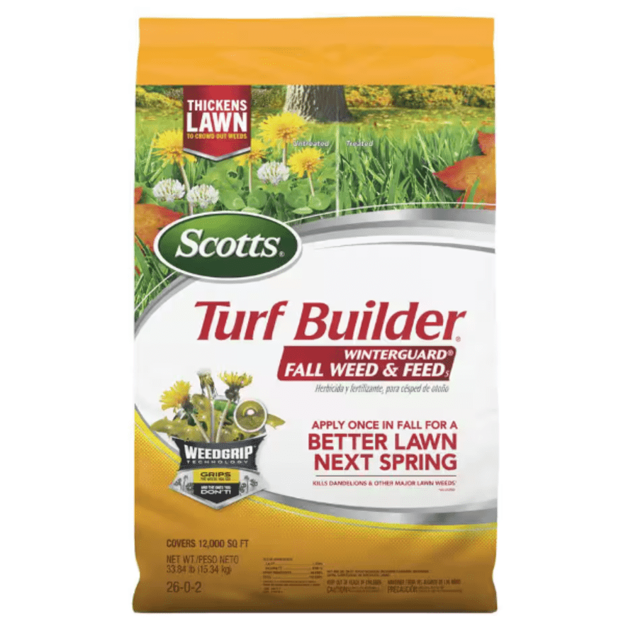 Scotts Turf Builder WinterGuard Week Killer Plus Fall Dry Fertilizer 34-lb Bag: $77 Scotts Turf Builder WinterGuard Week Killer Plus Fall Dry Fertilizer 34-lb Bag: $77
