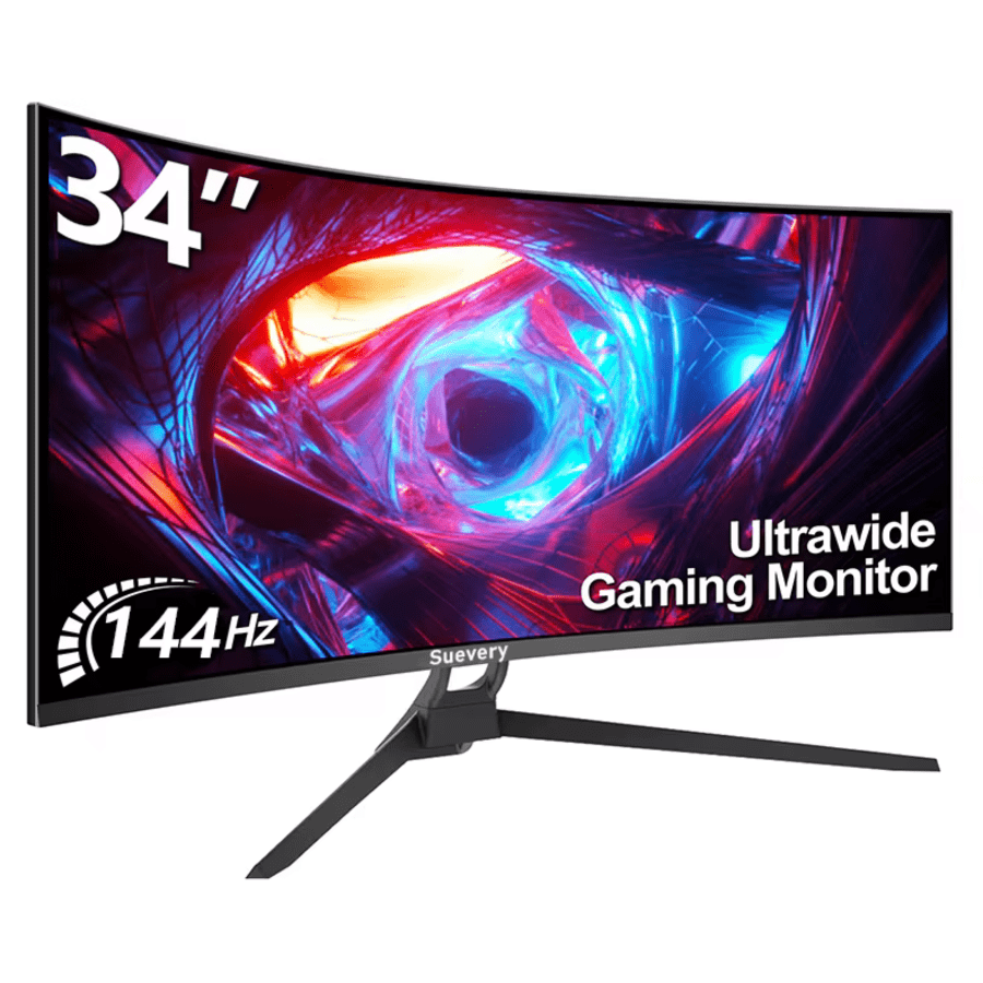 Suevery 34" Ultrawide 1440p Curved 144Hz FreeSync Monitor: $134