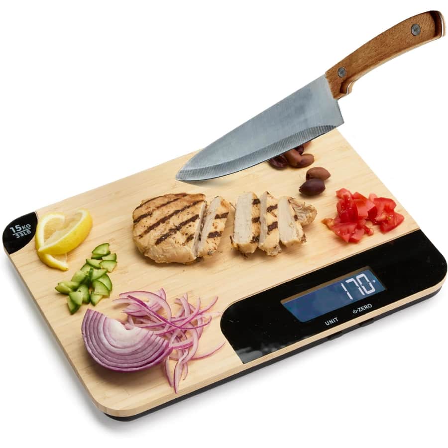Sharper Image Bamboo Wood Cutting Board & Food Scale: $22 Sharper Image Bamboo Wood Cutting Board & Food Scale: $22