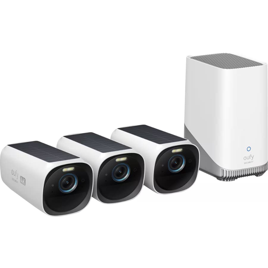 eufyCam 3 3-Pack Outdoor Wireless 4K Solar Powered Security Cameras w/ HomeBase 3: $319.99 eufyCam 3 3-Pack Outdoor Wireless 4K Solar Powered Security Cameras w/ HomeBase 3: $319.99