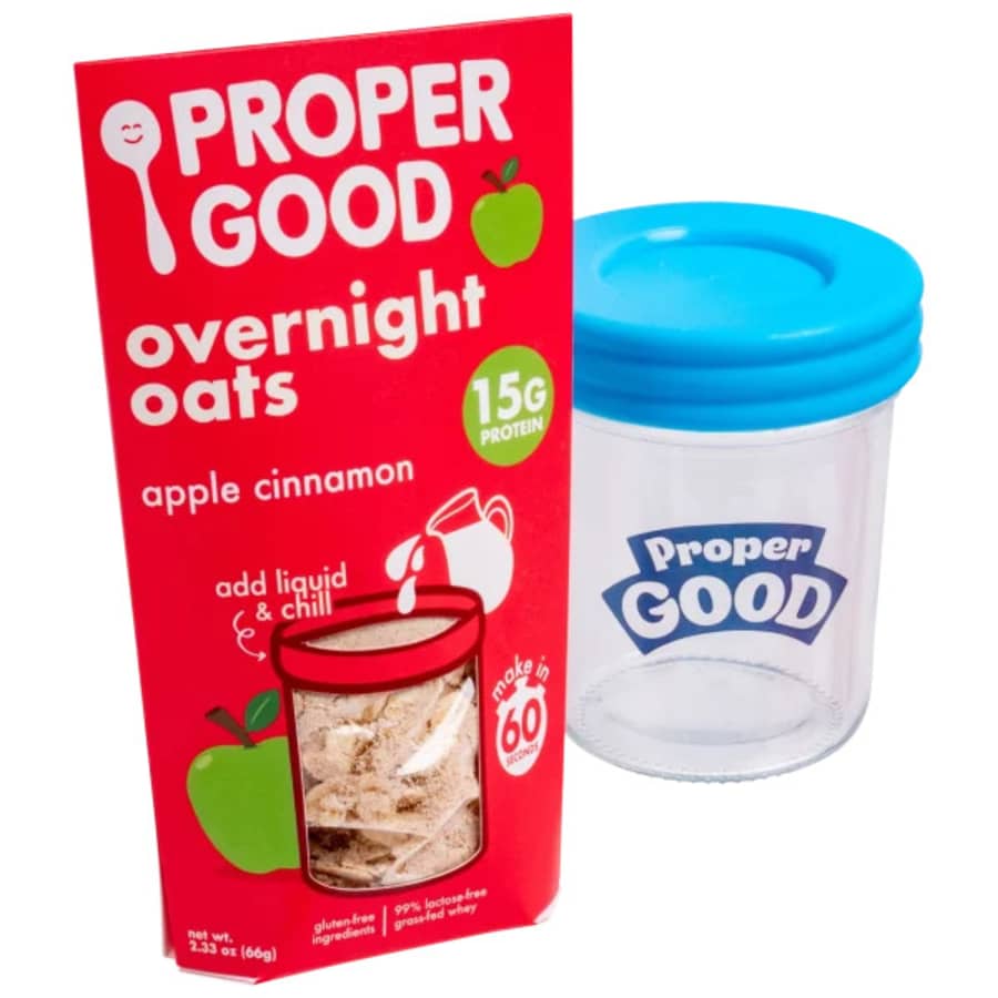 Proper Good Apple Cinnamon Overnight Oats Kit 12-Pack: $30 Proper Good Apple Cinnamon Overnight Oats Kit 12-Pack: $30