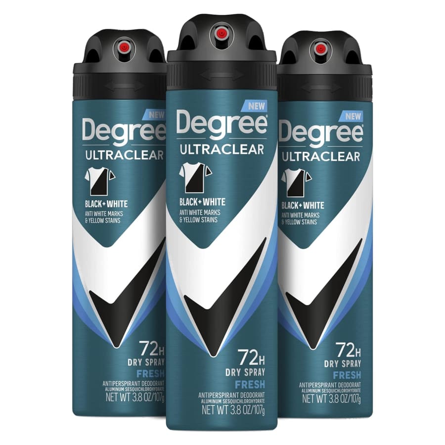 Degree Men's Antiperspirant 3.8-oz. Spray 3-Pack: $8.97 via Sub. & Save Degree Men's Antiperspirant 3.8-oz. Spray 3-Pack: $8.97 via Sub. & Save