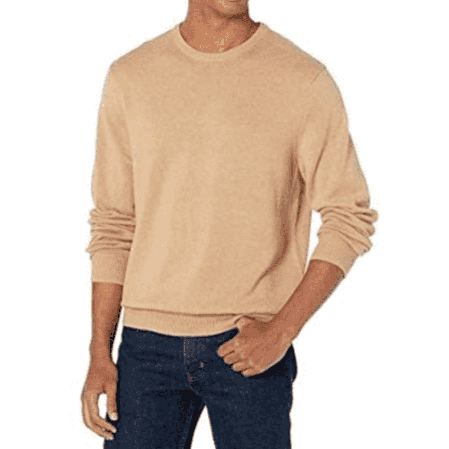 Amazon Men's Essentials 100% Cotton Crewneck Sweater: From $7
