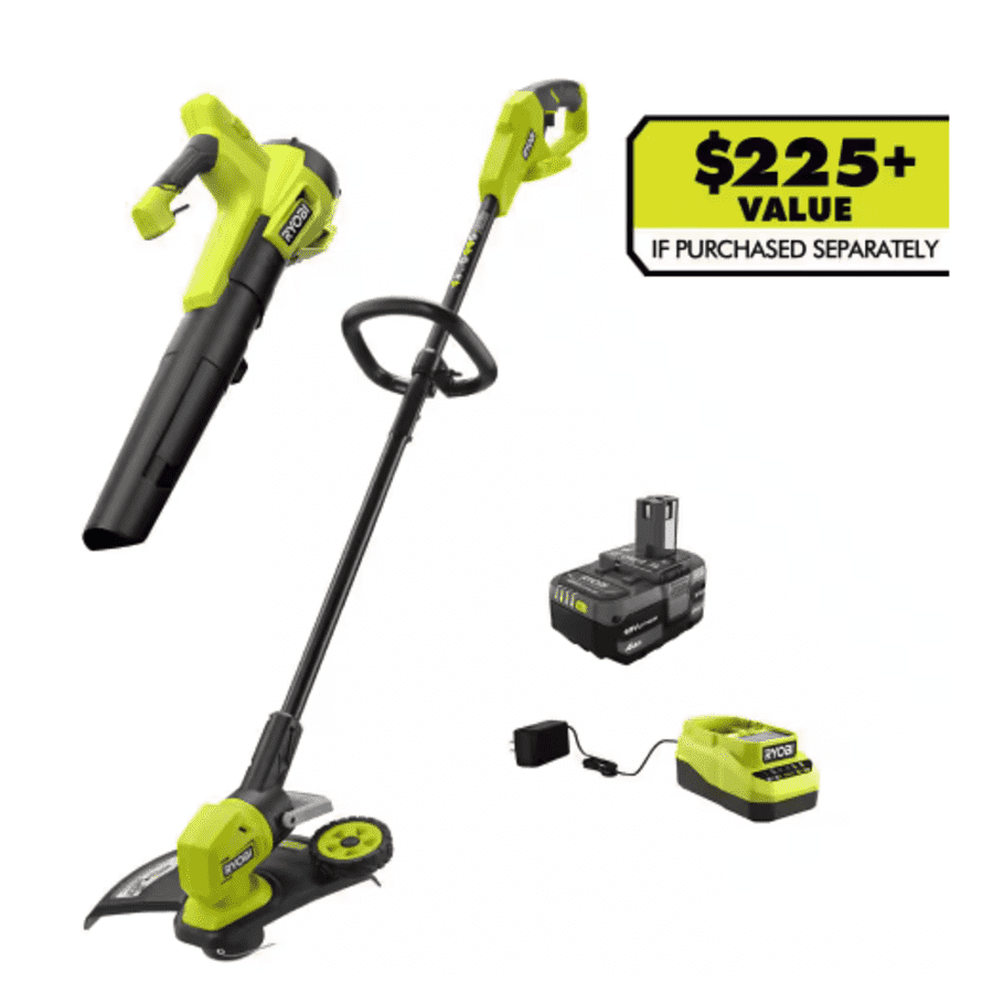 Ryobi One+ 18V String Trimmer and Blower Combo Kit w/ 4.0Ah Battery and Charger: $149 Ryobi One+ 18V String Trimmer and Blower Combo Kit w/ 4.0Ah Battery and Charger: $149