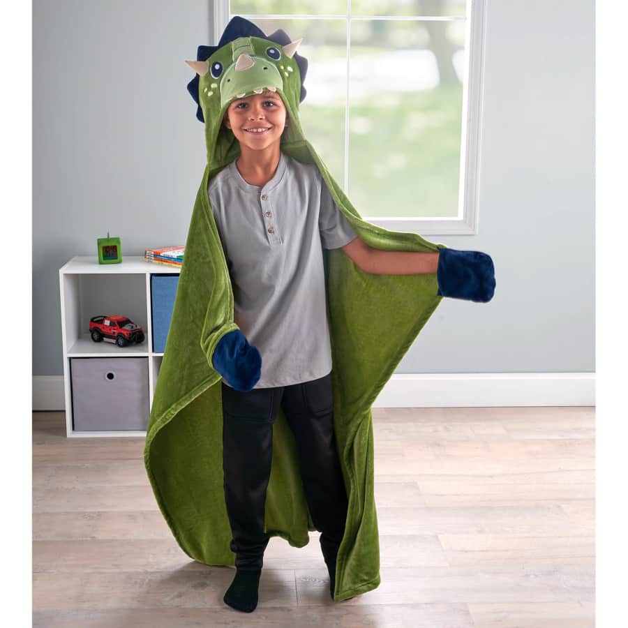 Your Zone Kids' Dinosaur Glow in the Dark Hooded Throw: $6.42