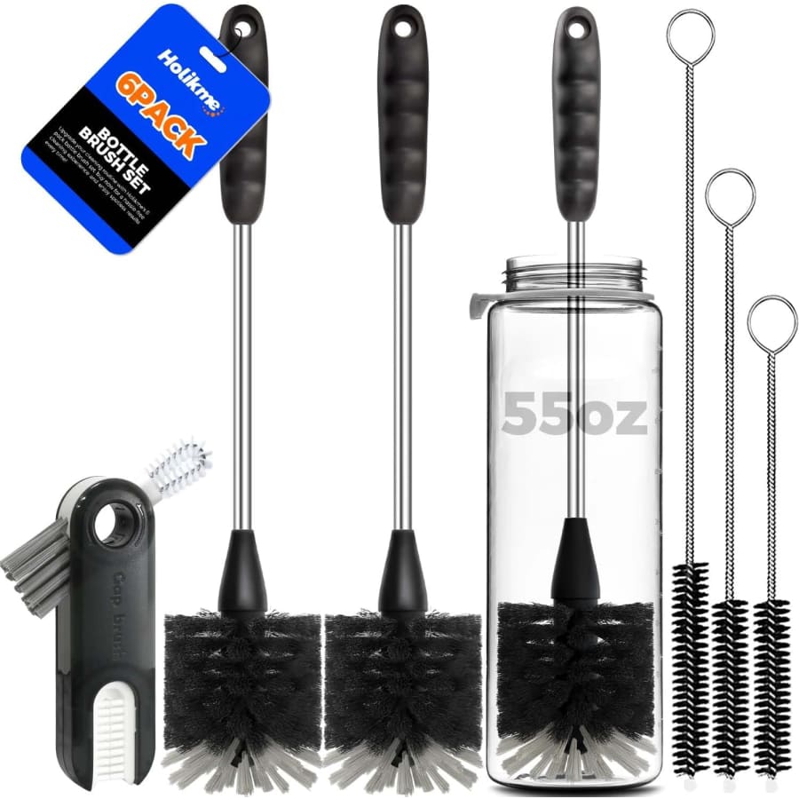 Holikme 6-Piece Bottle Brush Set with Long Handles: $7.99