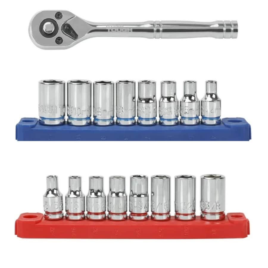 Hyper Tough 19-Piece 1/4" Drive Ratchet and Socket Set: $15.72