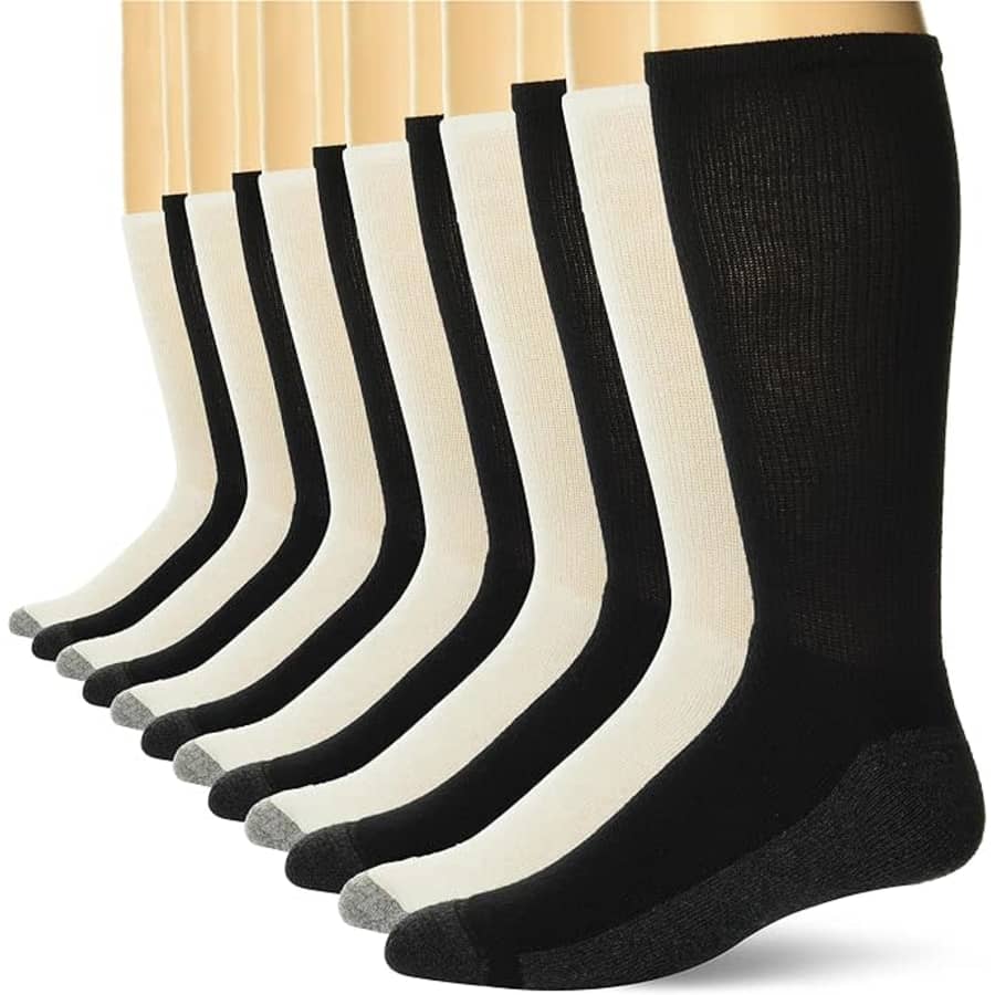 Hanes Men's Max Cushioned Crew Socks 12-Pack: $10
