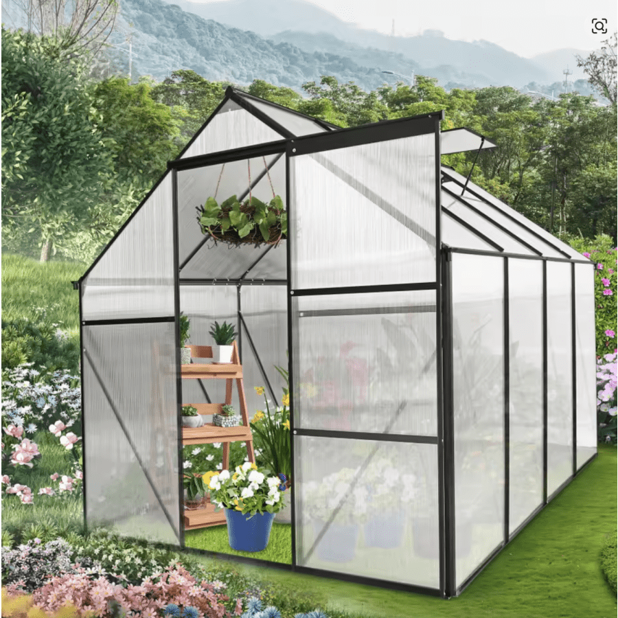 6x8-Foot Polycarbonate Greenhouse: $223.92