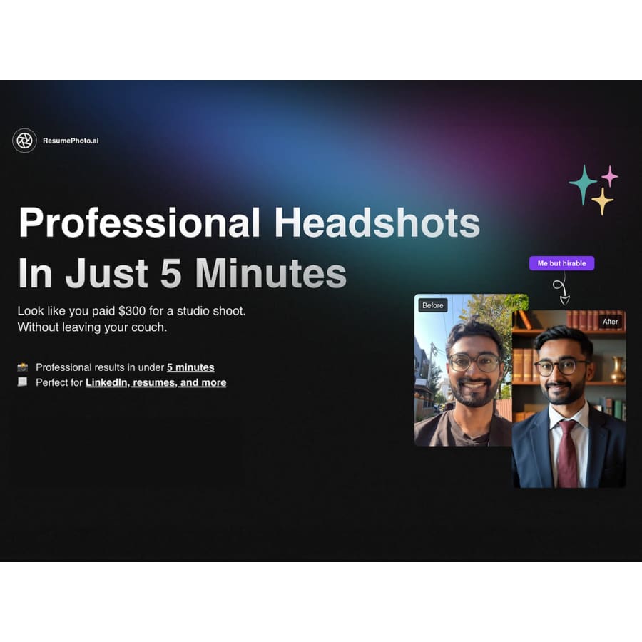 ResumePhoto AI Professional Headshots Premium Package: $17