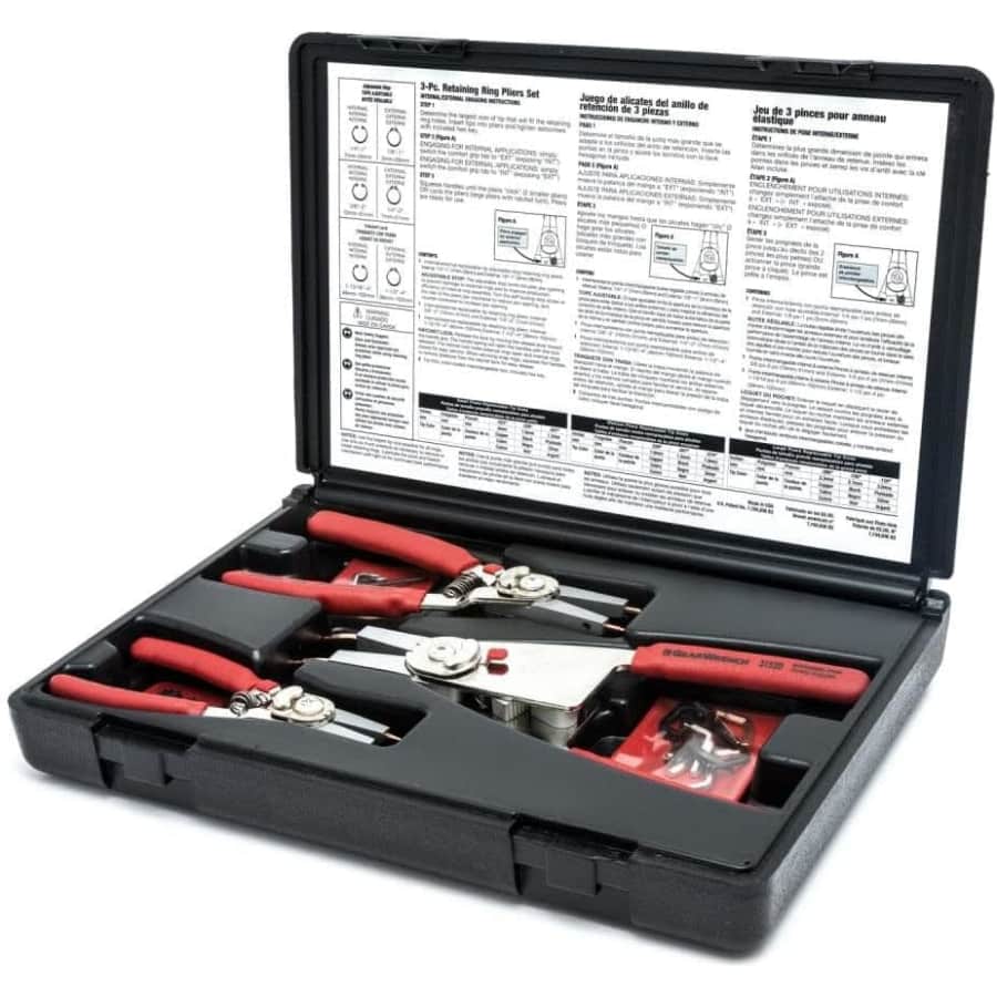 GearWrench 3-Piece Interchangeable-Tip Convertible Retaining-Ring Plier Set with Tips: $104 GearWrench 3-Piece Interchangeable-Tip Convertible Retaining-Ring Plier Set with Tips: $104