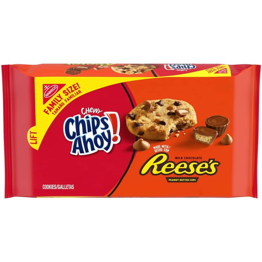 Chips Ahoy! Chewy Chocolate Chip Cookies w/ Reese's Cups Family Size Pack: $3.77 via Sub & Save Chips Ahoy! Chewy Chocolate Chip Cookies w/ Reese's Cups Family Size Pack: $3.77 via Sub & Save