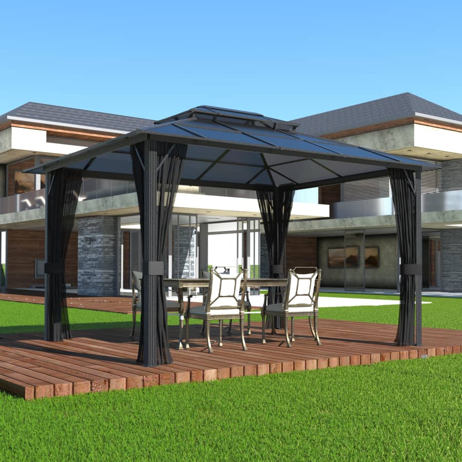 Veikous 13-ft. Gazebo w/ Hardtop Roof: $699.99