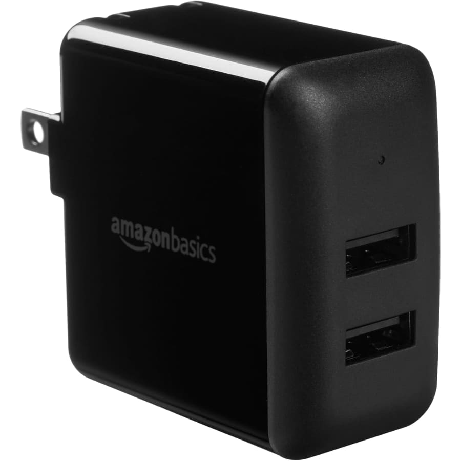 Amazon Basics 24W Two-Port USB-A Wall Charger: $6 Amazon Basics 24W Two-Port USB-A Wall Charger: $6