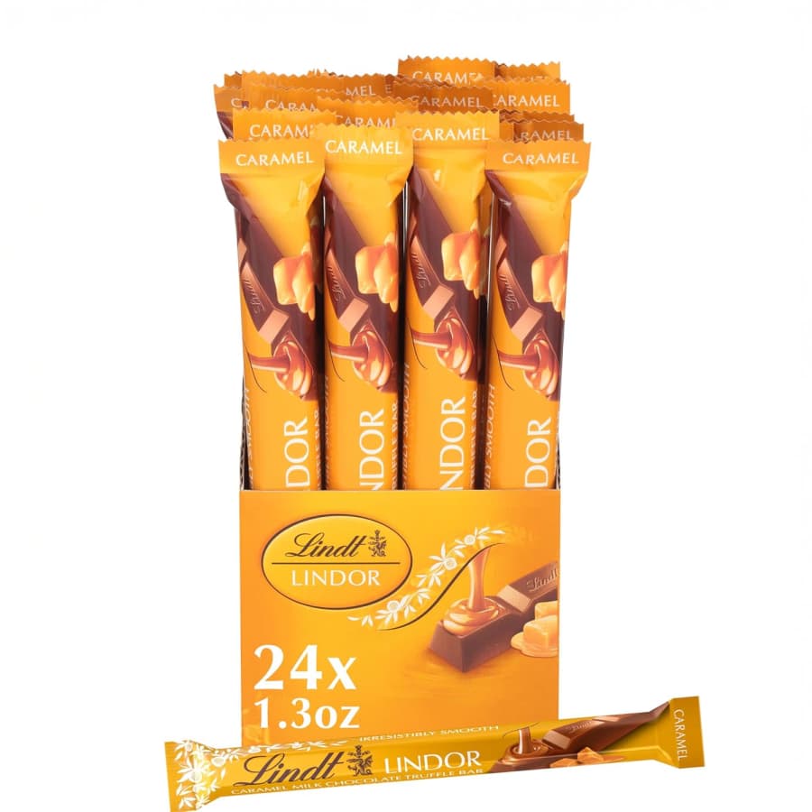 Lindt Lindor Caramel Milk Chocolate Truffle Bar 24-Pack: $16 via Sub & Save
