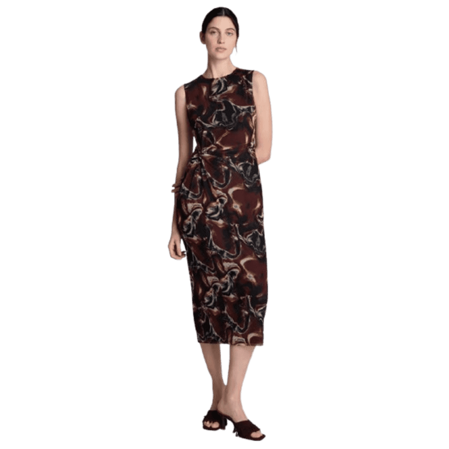 Kenneth Cole Women's Printed Side-Twist Midi Dress: $35.63