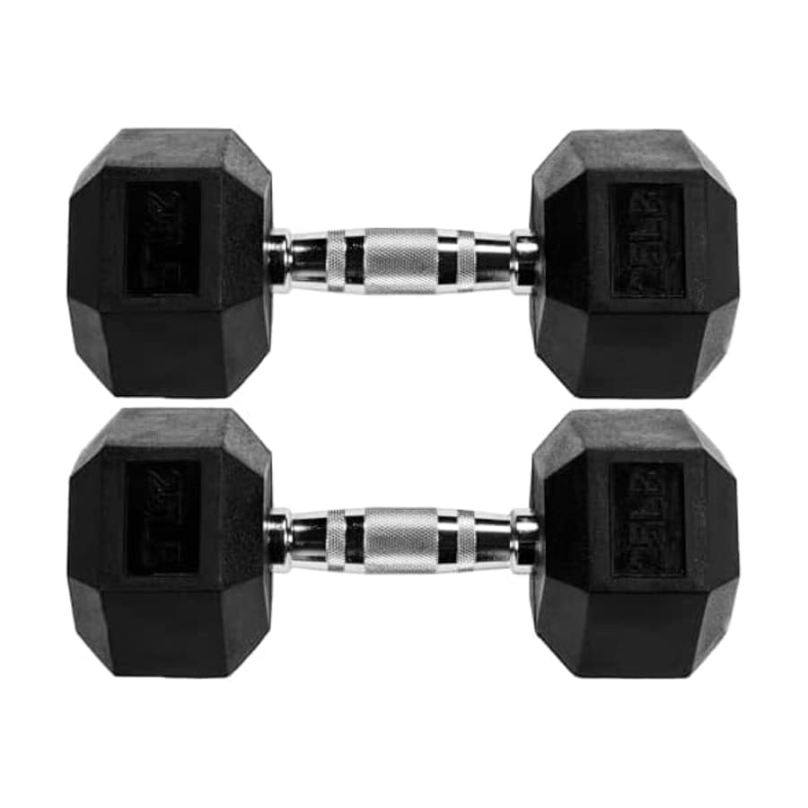 Fitvids 25-lb. Rubber Coated Hex Dumbbell 2-Pack: $39.99