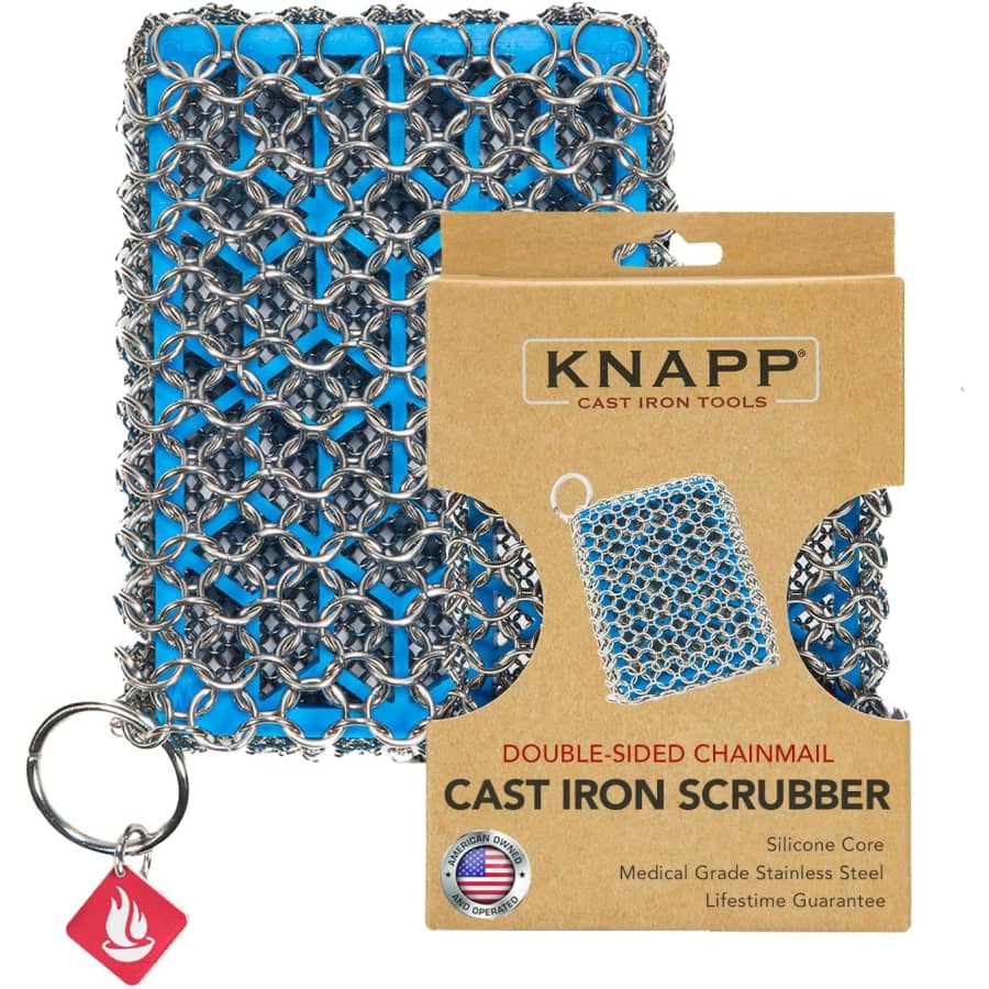 Knapp Made Combo Chainmail Cast Iron Scrubber with Silicone Core: $17 Knapp Made Combo Chainmail Cast Iron Scrubber with Silicone Core: $17