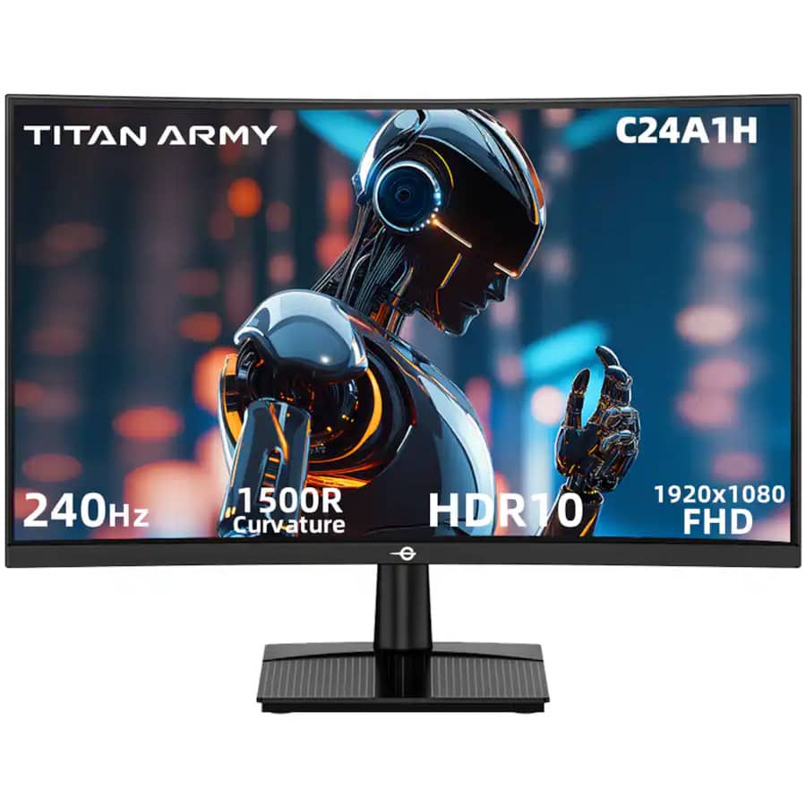 Titan Army C24A1H 24" Curved 240Hz Gaming Monitor: $109.99